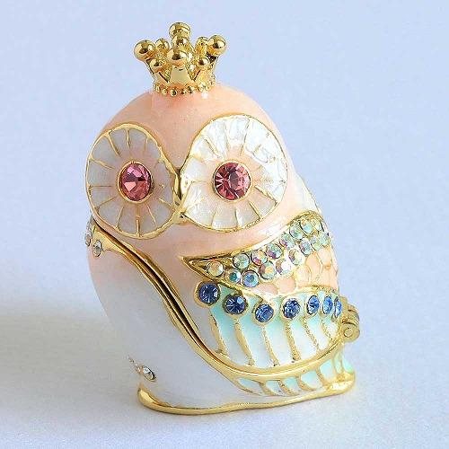 【ジュエリーボックス】 フクロウ 梟 パステル ジュエリーボックス  EX4382 n90801