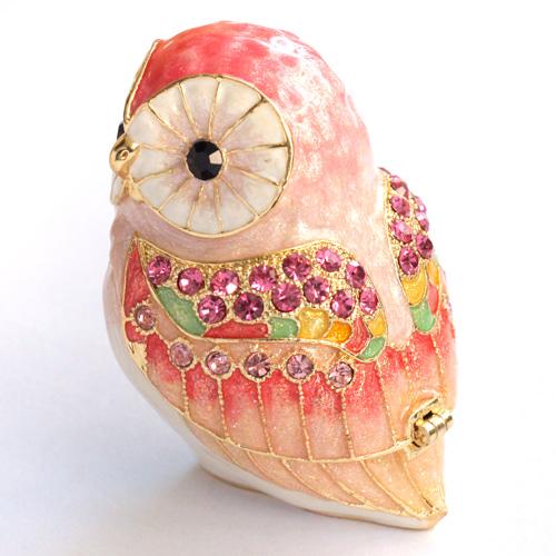 【ジュエリーボックス】 Lフクロウピンク ジュエリーボックス ピンク  EX4471 n70215