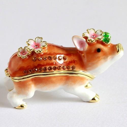 【ジュエリーボックス】【干支シリーズ】小櫻うりぼう いのしし（亥）ブラウン ジュエリーボックス　EX...