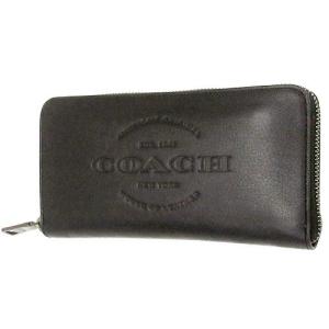 コーチ 財布 COACH アウトレット メンズ スムース レザー ロゴ アコーディオン ジップ アラウンド / 長財布  F24648 BLK｜selectag