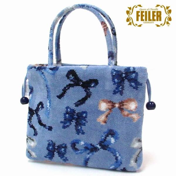 FEILER フェイラー バッグインミニトート フラッターリボン ライトブルー 限定デザイン　FRB...