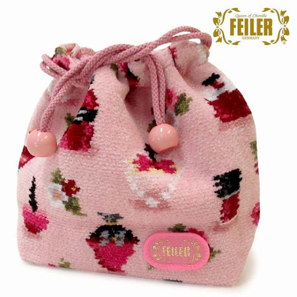 【並行輸入品】FEILER フェイラー 巾着バッグポーチ 限定商品　フレグランスローズ　ピンク