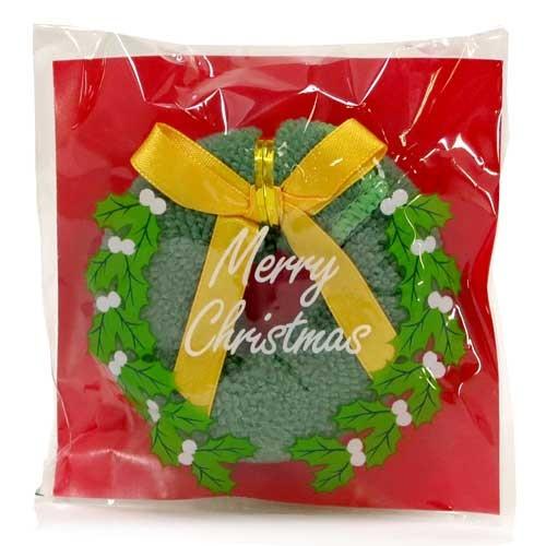 クリスマス リースハンドタオル グリーン  HAND-GREEN