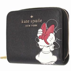 Kate spade ケイトスペード アウトレット Disnyコラボ ミニーマウス スモール ジップアラウンド ビルフォールド ウォレット 二つ折り財布 K9326001｜selectag