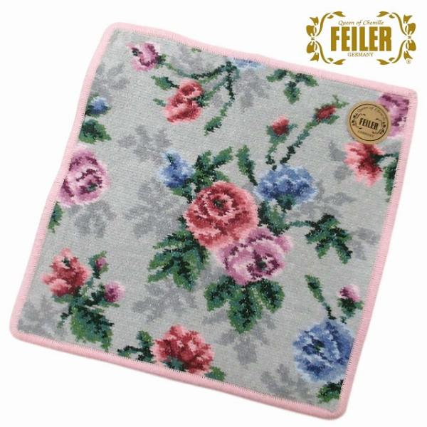 FEILER フェイラー ハンカチ タオル メロウローズMLR グレーピンク 花柄 MLR25114