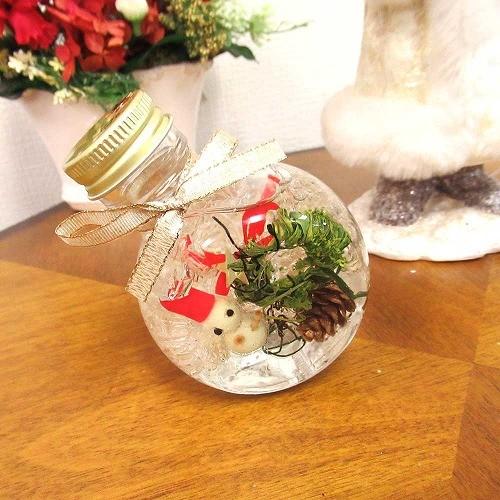 【クリスマス限定】 クリスマス ハーバリウム Herbarium  スノーマン 雪だるま 松ぼっくり...