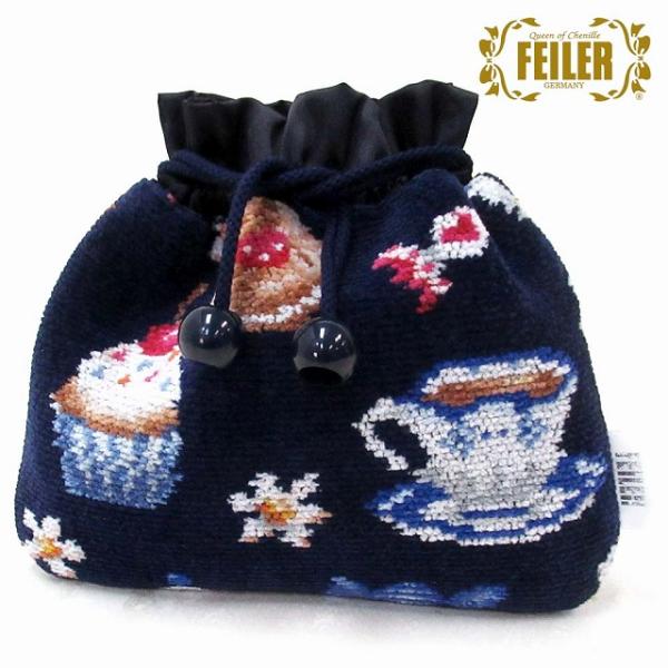 FEILER フェイラー 巾着ポーチ 小物入れ スウィートトリート ベージュ 限定デザイン カフェ紅...