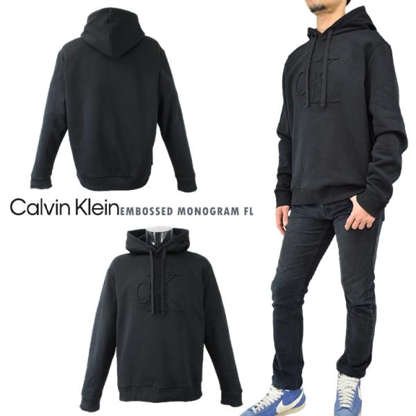 Calvin Klein カルバン・クライン エンボスドモノグラムフリースフーディ 「EMBOSSE...