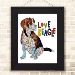 アートプリントA4サイズ コーギー アート A4 切り絵 貼り絵