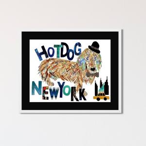 アートプリント 切り絵 貼り絵 A4 イングリッシュブルドッグ 犬