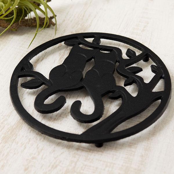 ネコ好きのための鍋敷き トリベット 鍋敷き アイアン ネコ ねこ 猫 ポットスタンド クラシック  ...