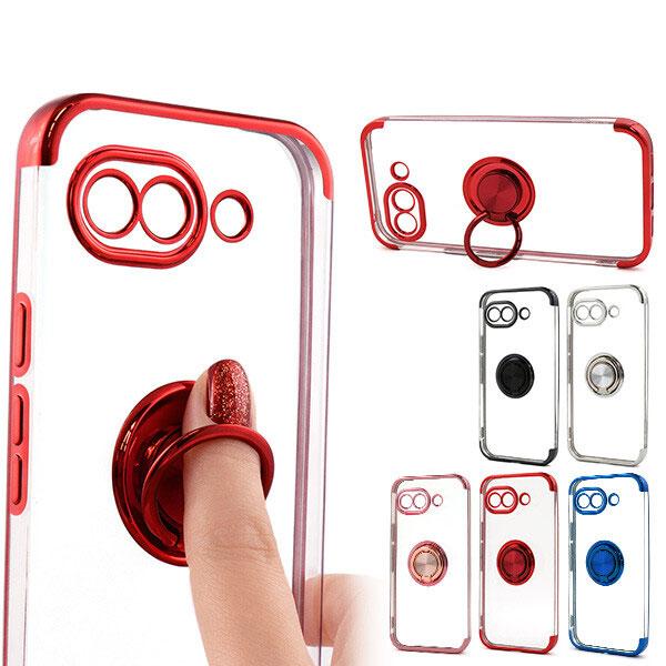 Google Pixel 10a スマホリング付 メタリック バンパー ソフトケース 耐衝撃 グーグ...