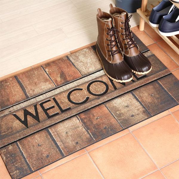玄関マット 泥落とし 屋外 洗える WELCOME ウェルカムマット ドアマット 室外 家庭用 おし...