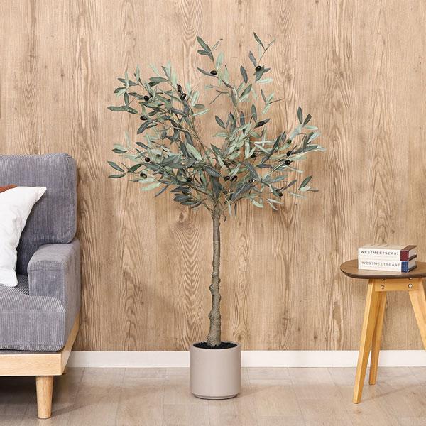 人工観葉植物 フェイクグリーン オリーブ 観葉植物 造花 鉢植 インテリア おしゃれ グリーン イミ...