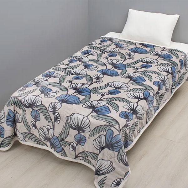 西川 キルトケット 西川 フィンレイソン Finlayson シープボア 花 フラワーパターン シン...