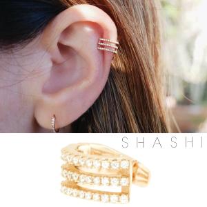 SHASHI（シャシ）イヤーカフ Diamond Hinge Ear Cuff Gold｜selectfine