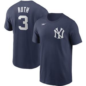 MLB ベーブ・ルース ニューヨーク・ヤンキース Tシャツ クーパーズタウン ネーム & ナンバー ナイキ/Nike ネイビー【OCSL】