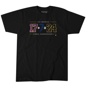 【海外限定版】コービー・ブライアント Tシャツ NBA レイカーズ＆ドジャース LA24 Champion T-shirt Breaking T ブラック｜selection-basketball