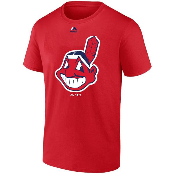 MLB インディアンス Tシャツ ワフー酋長 Big Logo T-Shirt マジェスティック/M...