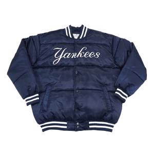 MLB ヤンキース ジャケット サテン スタジャン Satin Jacket G-III ネイビー｜selection-basketball