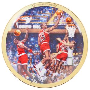 NBA ブルズ マイケル・ジョーダン コレクター プレート 1986 プレーオフ (6489B) Upper Deck レアアイテム