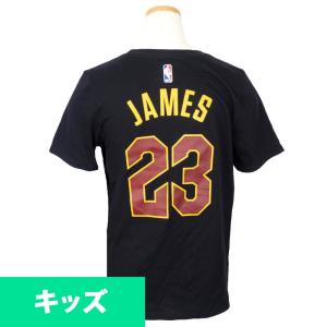 NBA キャバリアーズ レブロン・ジェームズ Tシャツ キッズ ネーム&ナンバー ナイキ/Nike ブラック｜selection-basketball