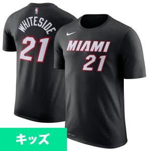 NBA ヒート ハッサン・ホワイトサイド Tシャツ ユース ネーム＆ナンバー アイコン エディション ナイキ/Nike ブラック｜selection-basketball