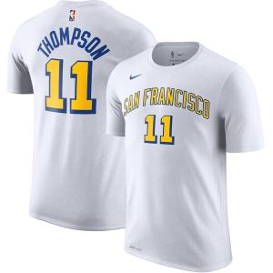 NBA クレイ・トンプソン ウォリアーズ Tシャツ ハードウッド クラシック ネーム & ナンバー ナイキ/Nike ホワイト｜selection-basketball