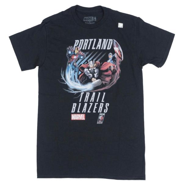 NBA ポートランド・トレイルブレイザーズ Tシャツ アベンジャーズ Marvel ブラック【OCS...