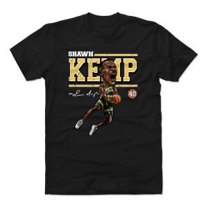 NBA シアトル・スーパーソニックス Tシャツ ショーン・ケンプ Cartoon T-Shirt 500Level ブラック｜selection-basketball