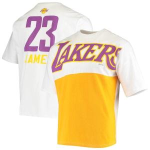 NBA レイカーズ Tシャツ レブロン・ジェームズ Yoke T-Shirt ホワイト｜selection-basketball