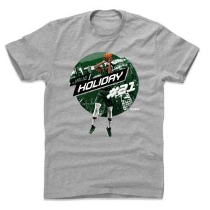 NBA ドリュー・ホリデー ミルウォーキー・バックス Tシャツ City Emblem T-Shirts 500Level ヘザーグレー｜selection-basketball