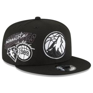 NBA ティンバーウルブズ キャップ バック ハーフ スナップバック 75周年 Back Half 9FIFTY 帽子 ニューエラ/New Era ブラック｜selection-basketball