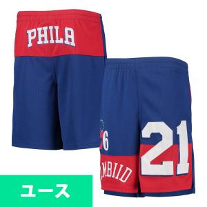 NBA ジョエル・エンビード 76ers ショーツ ユース キッズ Youth パンデモニウム ネーム＆ナンバー ロイヤル｜selection-basketball