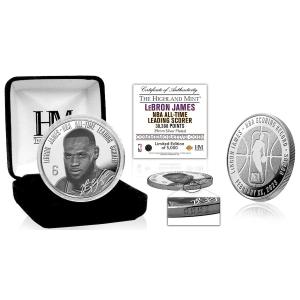 NBA レブロン・ジェームズ レイカーズ グッズ 純銀 All-Time Leading Scorer 1oz .999 Fine Silver Coin  歴代最多得点 Highland Mint｜selection-basketball