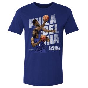 NBA ジョエル・エンビード ジェームズ・ハーデン 76ers Tシャツ Philadelphia Duo WHT 500Level ロイヤルブルー｜selection-basketball