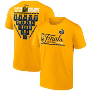 NBA ナゲッツ Tシャツ NBAファイナル2023 優勝記念 Close Out Jersey Roster T-Shirt Fanatics Branded ゴールド｜selection-basketball