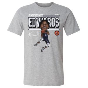 NBA アンソニー・エドワーズ ティンバーウルブズ Tシャツ Minnesota Cartoon T-Shirt 500Level ヘザーグレー｜selection-basketball