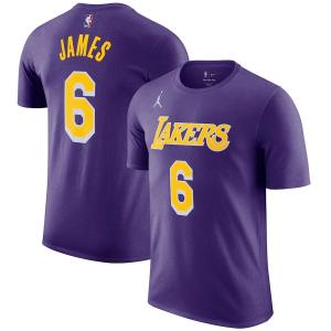 NBA レブロン・ジェイムス レイカーズ Tシャツ ステートメント ネーム＆ナンバー T-Shirt ジョーダン/Jordan パープル2308USBUY｜selection-basketball