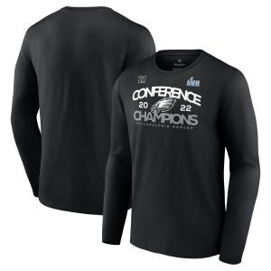 NFL イーグルス Tシャツ 2022 NFC カンファレンス 優勝記念 Shadow Cast Long Sleeve T-Shirt Fanatics ブラック｜selection-basketball