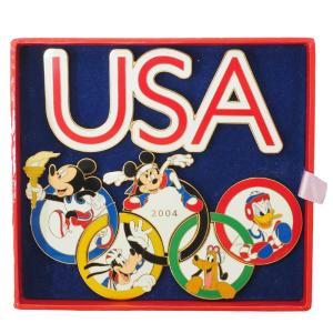 アメリカ代表 ディズニー 2004 アテネ USA Logo Rings Pin Box (1000 Limted) ピンバッチ ピンズ Disney｜selection-basketball