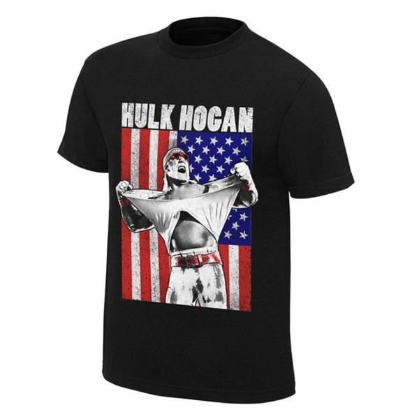 WWE ハルク・ホーガン Tシャツ アメリカンフラッグ ブラック