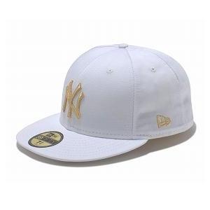 ヤンキース キャップ ニューエラ NEW ERA  MLB ホワイト ゴールド 59FIFTY カス...