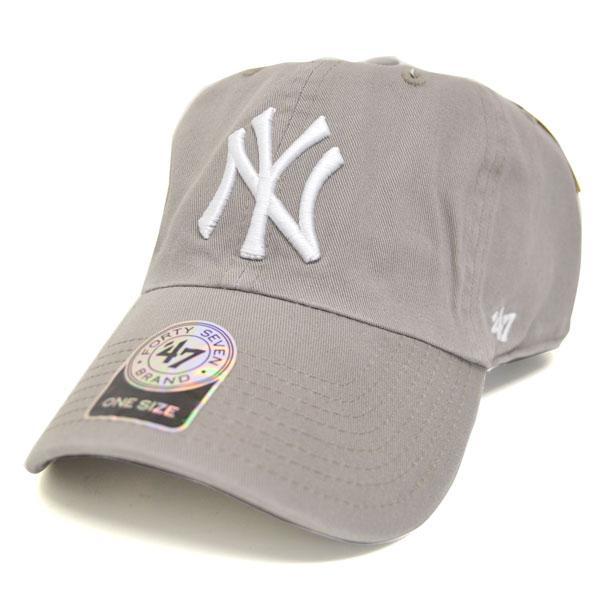 ヤンキース キャップ MLB グレー 47ブランド クリーンアップ アジャスタブル