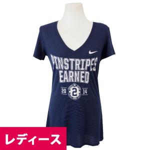 MLB ヤンキース ピンストライプ アーンド レディース Tシャツ ナイキ/Nike ネイビー【OCSL】｜selection-j