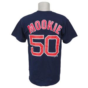 リニューアル記念メガセール MLB レッドソックス ムーキー・ベッツ プレイヤー Tシャツ マジェスティック/Majestic ネイビー｜selection-j