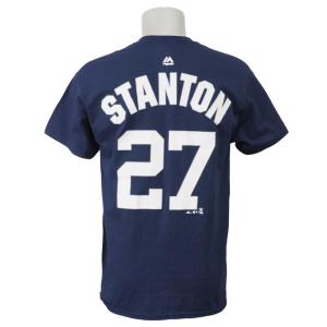 リニューアル記念メガセール MLB ヤンキース ジャンカルロ・スタントン Tシャツ マジェスティック/Majestic ネイビー｜selection-j