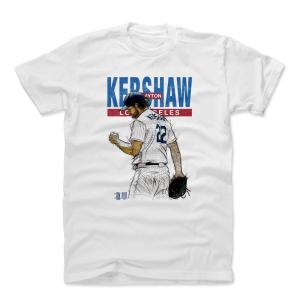 MLB Tシャツ ドジャース クレイトン・カーショー Player Art Cotton T-Shirt 500Level ホワイト 1112LV｜selection-j