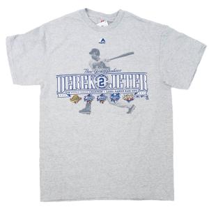 リニューアル記念メガセール MLB デレク・ジーター ヤンキース Tシャツ キャリア T-Shirt マジェスティック/Majestic グレー｜selection-j