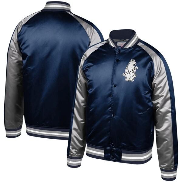 MLB シカゴ・カブス ジャケット/アウター カラーブロック サテン ラグラン フルスナップ ミッチ...